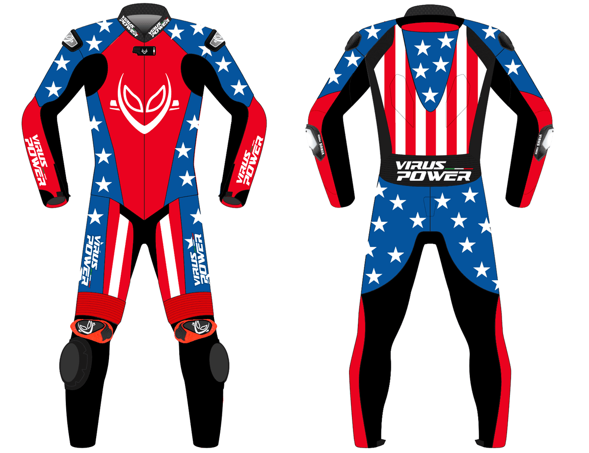 Virus Power Alien Textile Racing Suit with Helite Airbag System 2.0 - The Patriot by Virus Power - Racing Suits